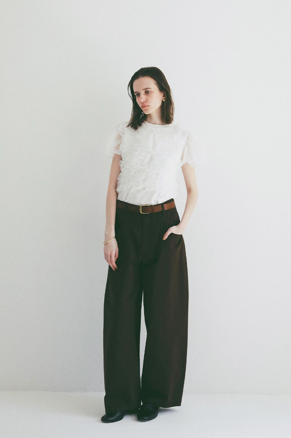 ローウエストバレルパンツ -  LOW WAIST BARREL PANTS (BROWN)