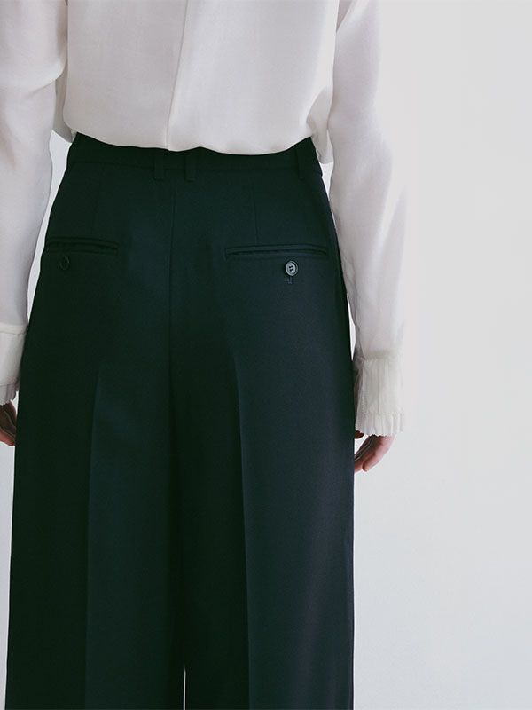 SANTEセンタークリースセミワイドパンツ (NAVY)