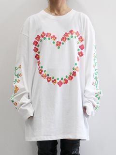 ローズ ロングスリーブ カットソー - ROSE LONG SLEEVE T-SHIRT - WHITE ROSE