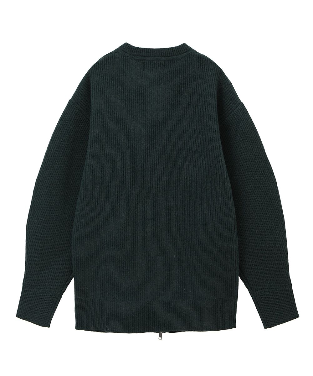 CLANE - ジップ リブ ニット トップス - ZIP RIB KNIT TOPS BLACK