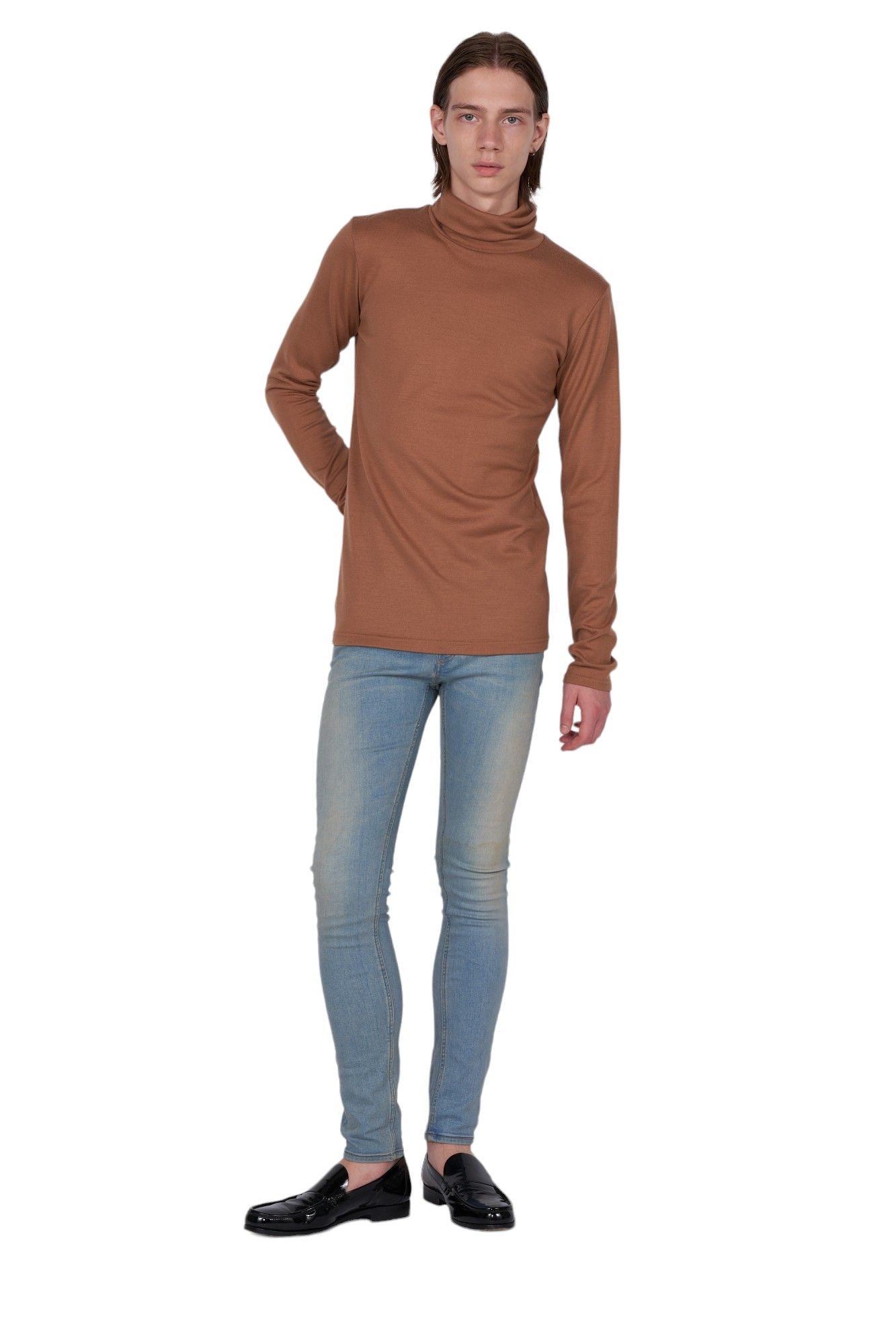 ウォッシャブル ウール タートルネック カットソー - Washable Wool Turtle Neck - CAMEL
