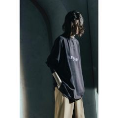 ロングスリーブ刺繍カットソー - LONG SLEEVE EMBROIDERY TEE - charcoal Gray