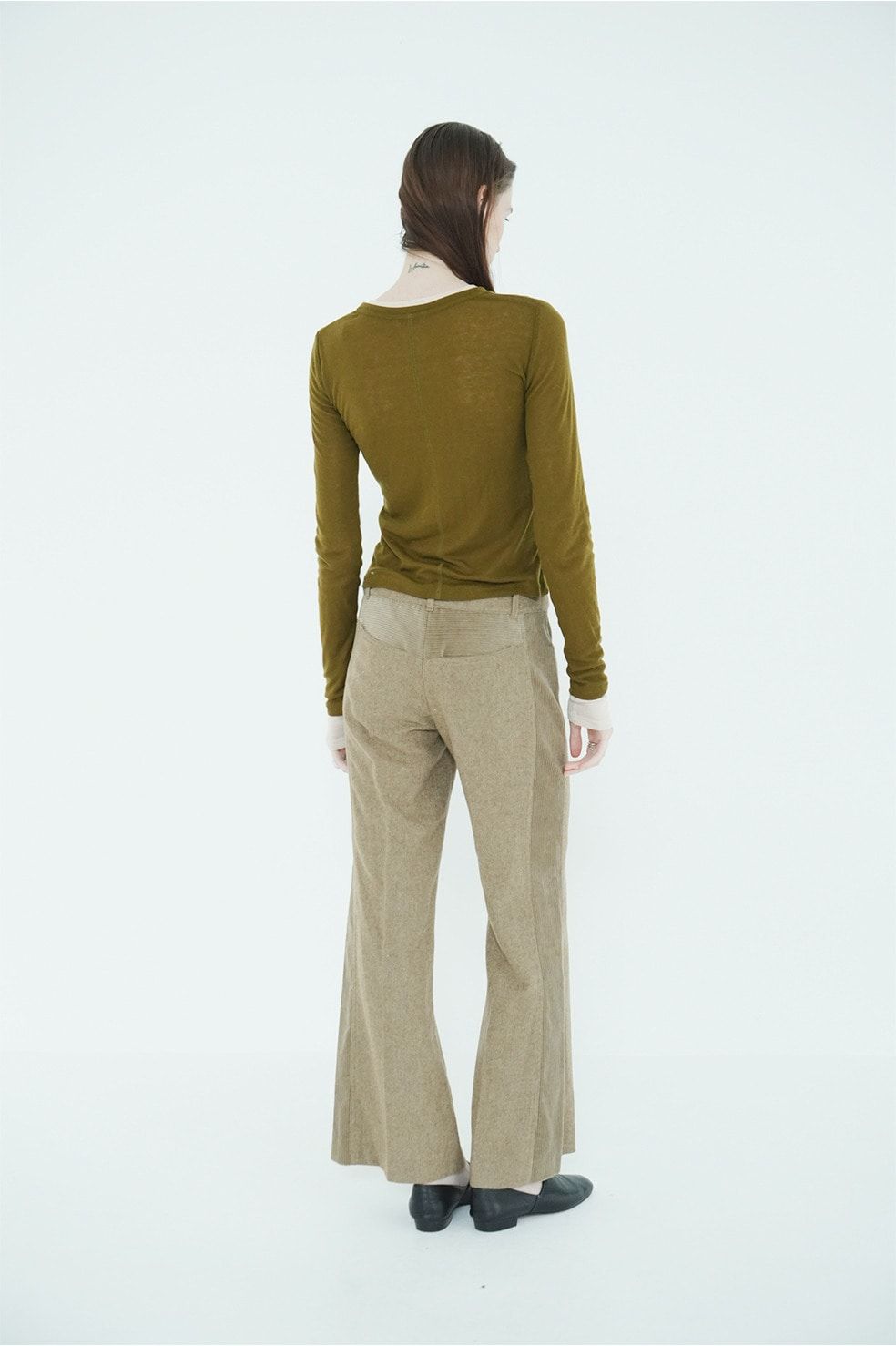 コーデュロイパネルメランジパンツ - CORDUROY PANEL MELANGE PANTS (BEIGE)