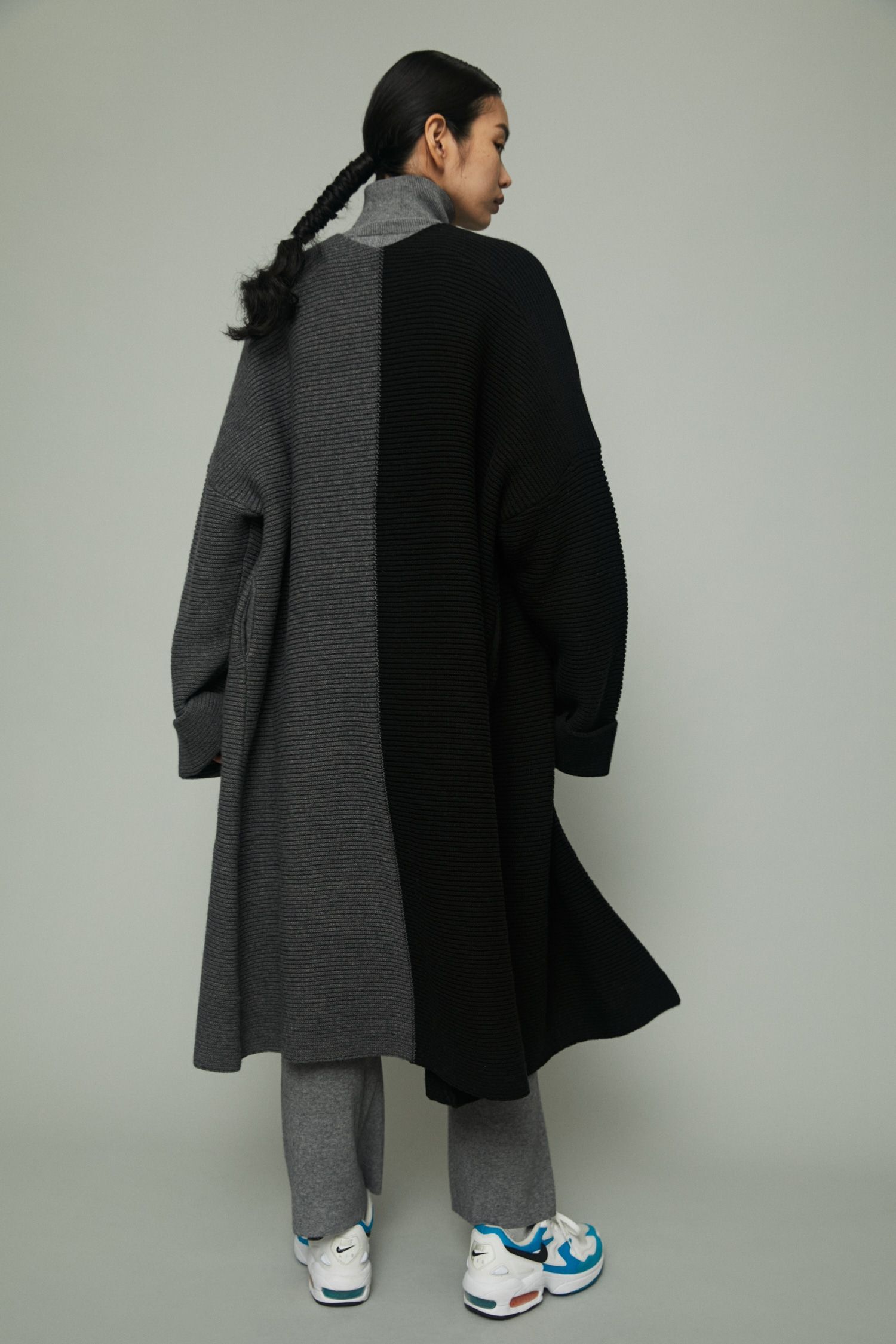 カラー ブロック ハオリ  - Color block haori - BLACK