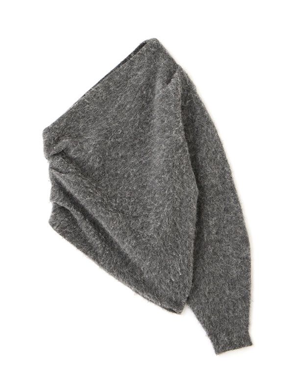 ヘアリーワンショルニットプルオーバー - GREY