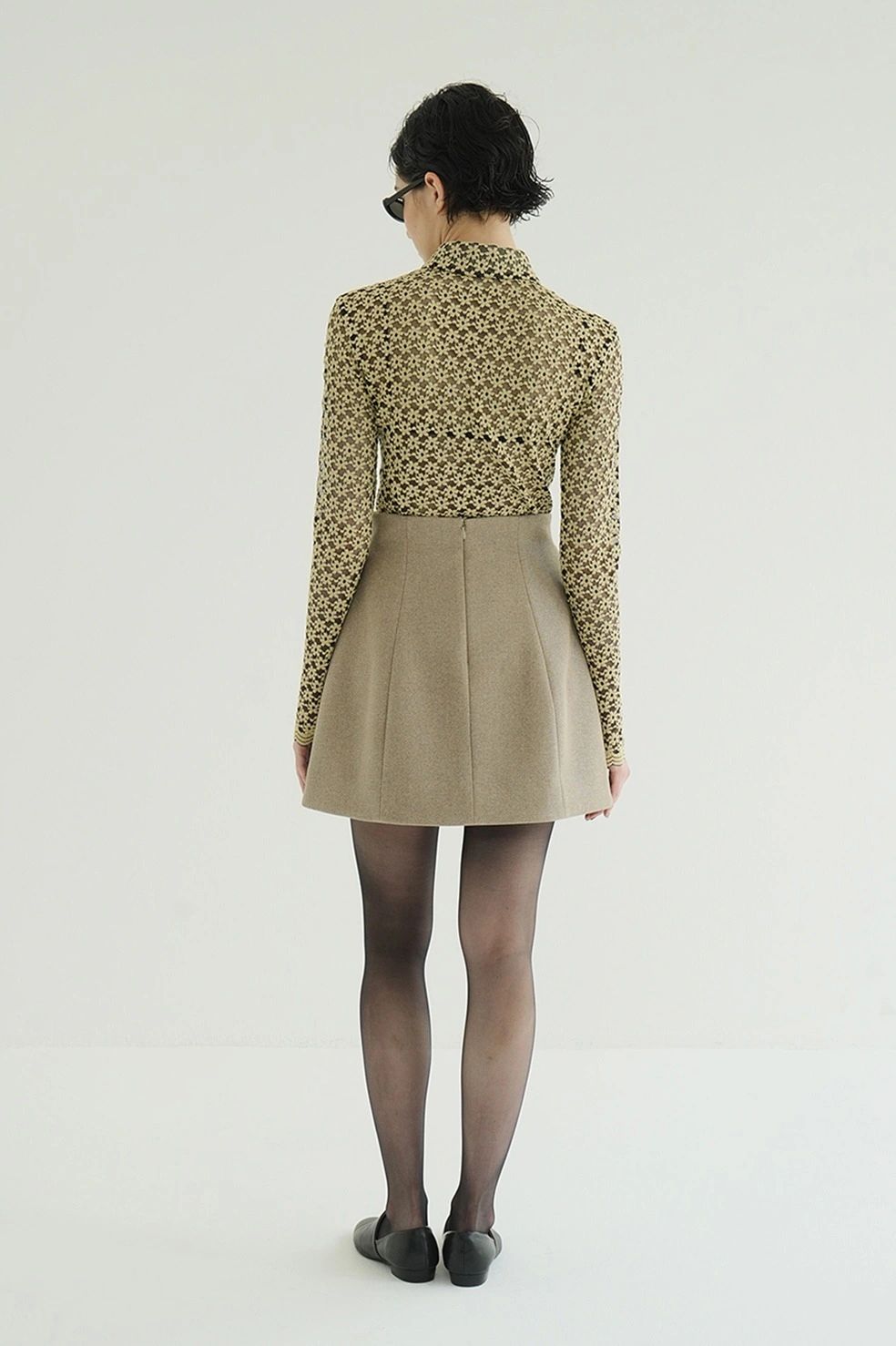 ミニスカート -  CONSTRUCTIVE MINI SKIRT (BEIGE)