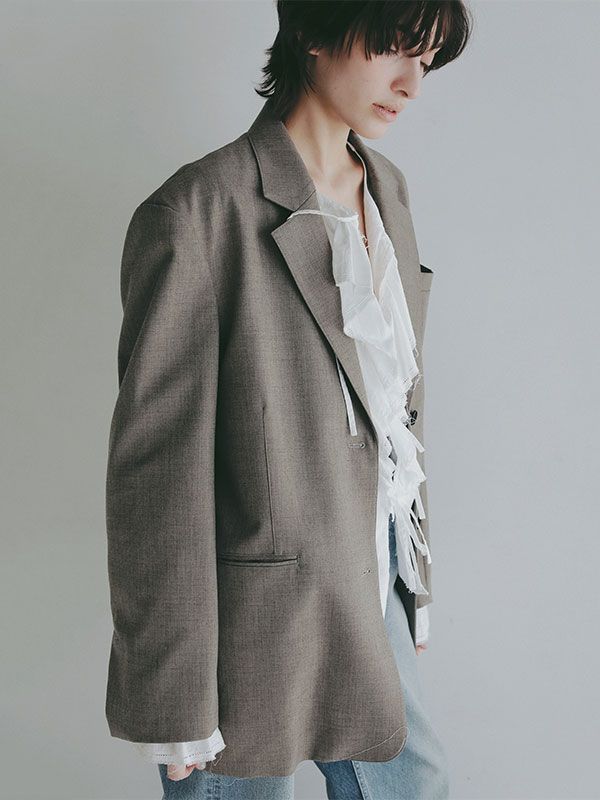 サイドベンツテーラードジャケット - GREIGE