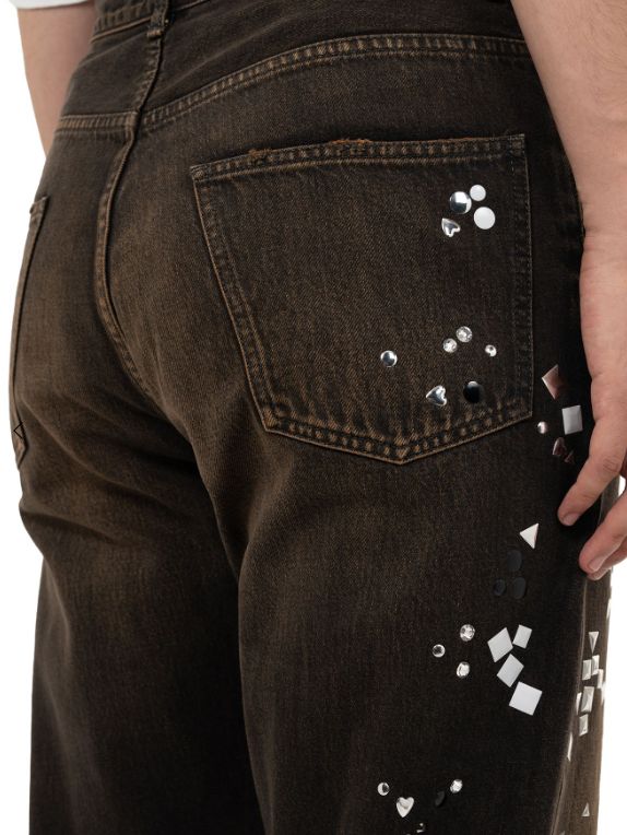 エンベリッシュド ジーンズ - EMBELLISHED JEANS (BLACK)