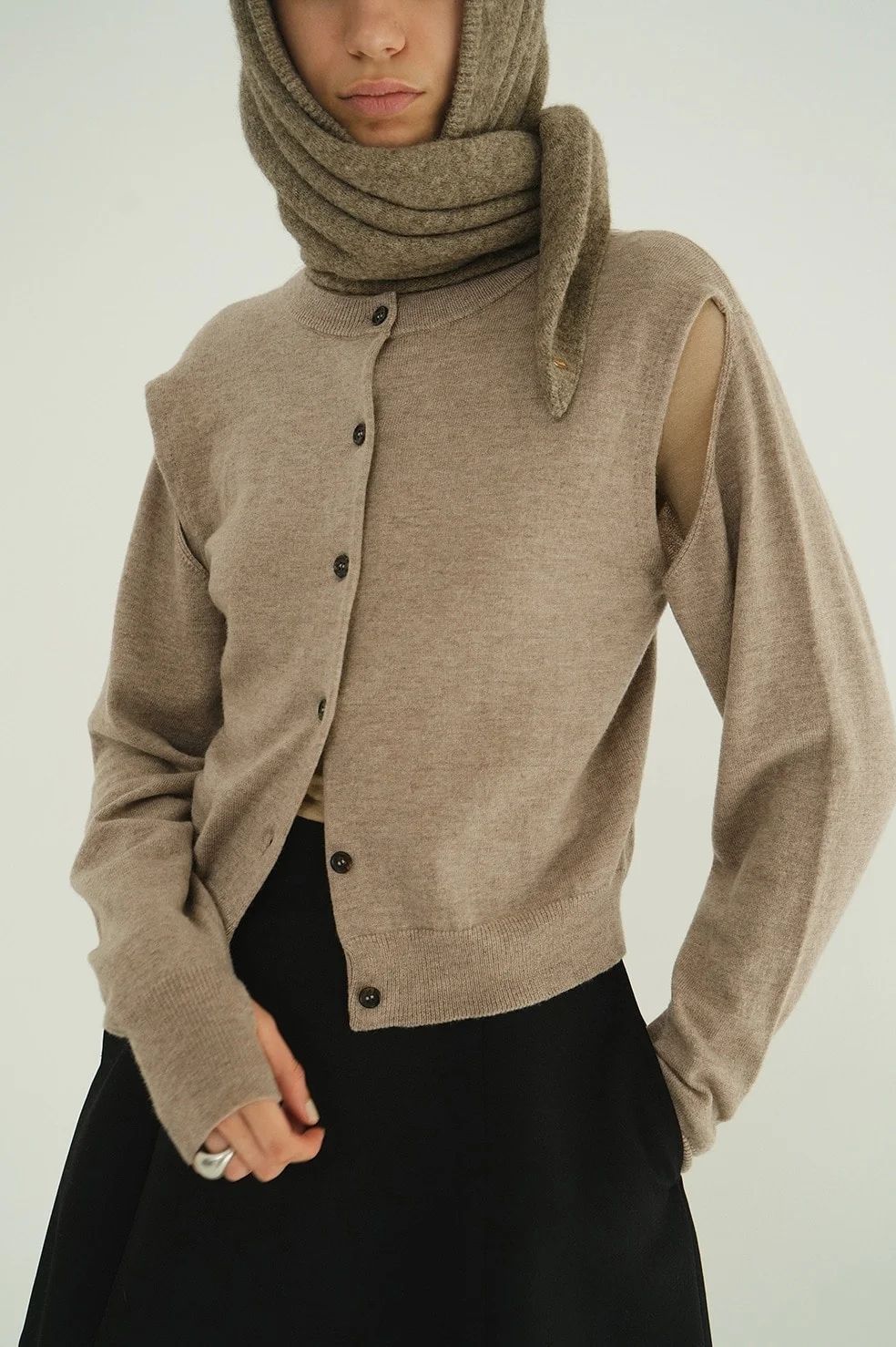 アレンジニットトップス - ARRANGE KNIT TOPS BEIGE