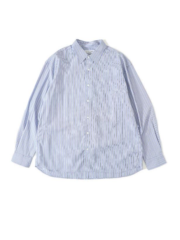 トーマスメイソン ストライプ レギュラー シャツ - T.M. STRIPE REGULAR COLLAR L/S SHIRT[BLUE STRIPE]