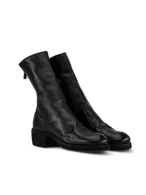 【988X】 バックジップブーツ - Back Zip Boots Single Sole Wide Model  HORSE FULL GRAIN (BLACK)