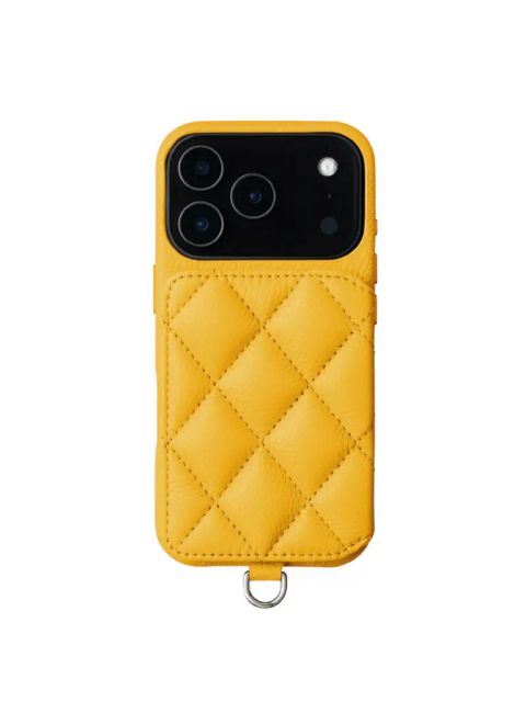 【GRACE / グレイス】 手帳型 レザーケース iPhone 14～17シリーズ対応 （サフランイエロー）
