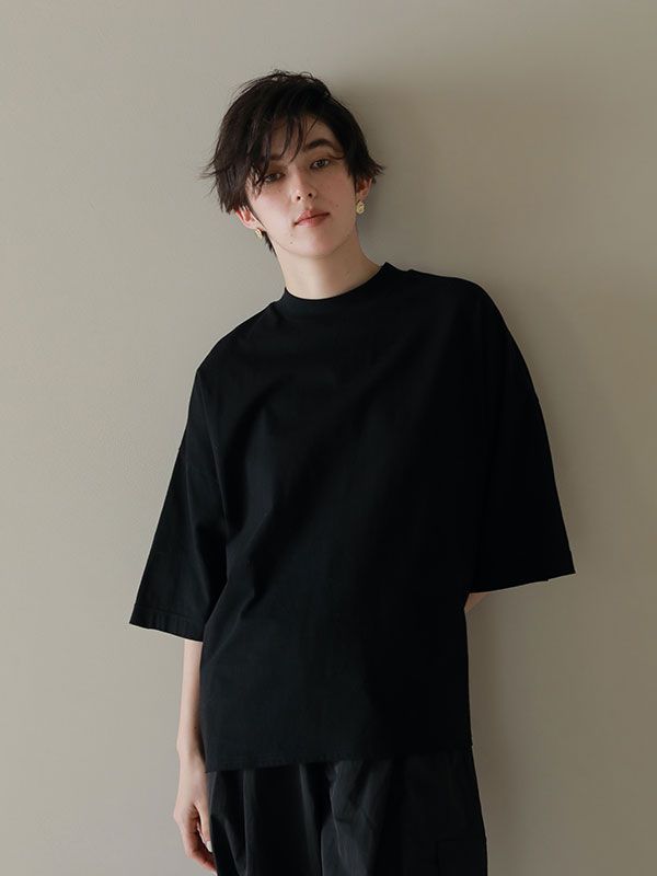 ETRE TOKYO - モックネックBigTee - BLACK | ADDICT WEB SHOP