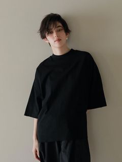 モックネックBigTee - BLACK