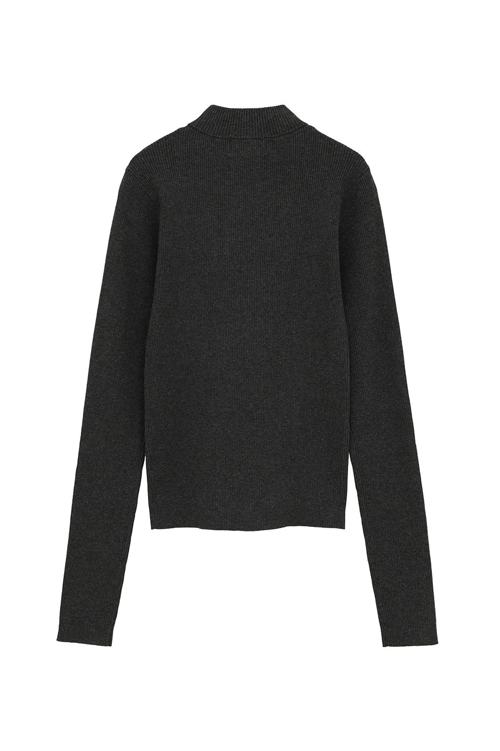 【26AW】 ハイネックリブニットトップス -  H/N RIB KNIT TOPS （CHARCOAL GRAY）