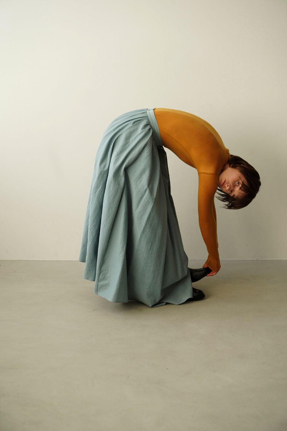 ボリューム マキシ スカート - VOLUME MAXI SKIRT BLUE