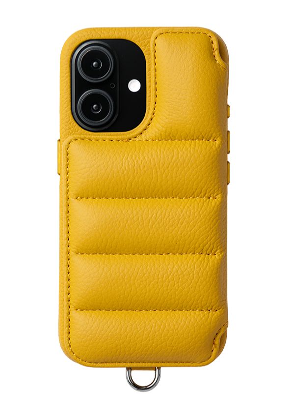 【BALLON バロン】 手帳型 レザーケース / iPhone 14～17対応  (サフランイエロー）