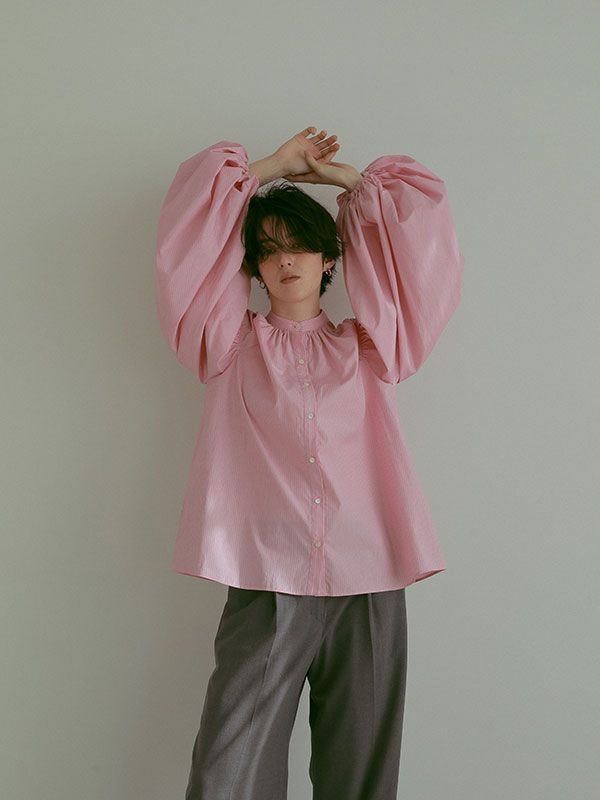 ETRE TOKYO - コットンボリュームスリーブシャツ - NAVY | ADDICT WEB SHOP