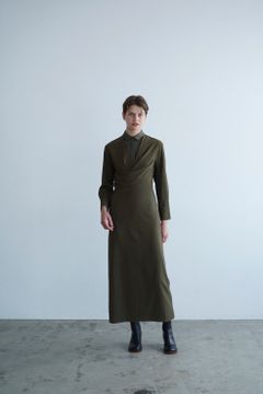 カラー レイヤード ドレープ ワンピース - COLLAR LAYERD DRAPE ONE PIECE