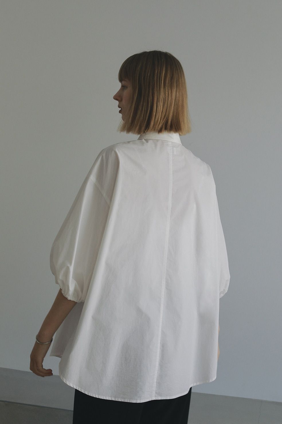バルーンスリーブシャツ - BALOON SLEEVE SHIRT - WHITE