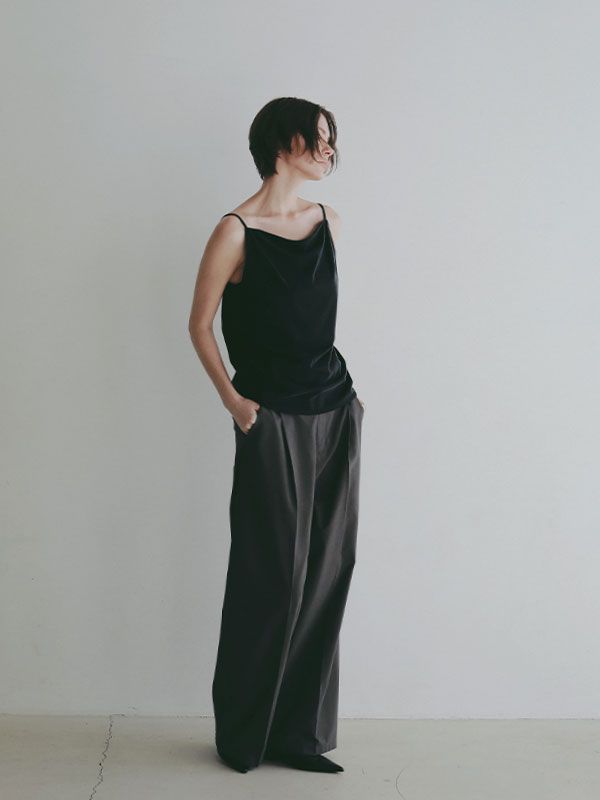 キュプラジャージキャミソール （BLACK)