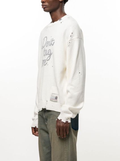 ドント タグ ミー ジャカード ニット セーター - Don't Tag Me Jacquard Knit Sweater (WHITE)