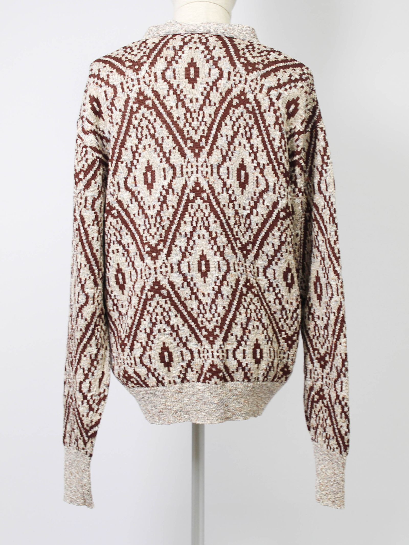 JACQUARD KNIT CARDIGAN - Diamond pattern - ジャガードニットカーディガン