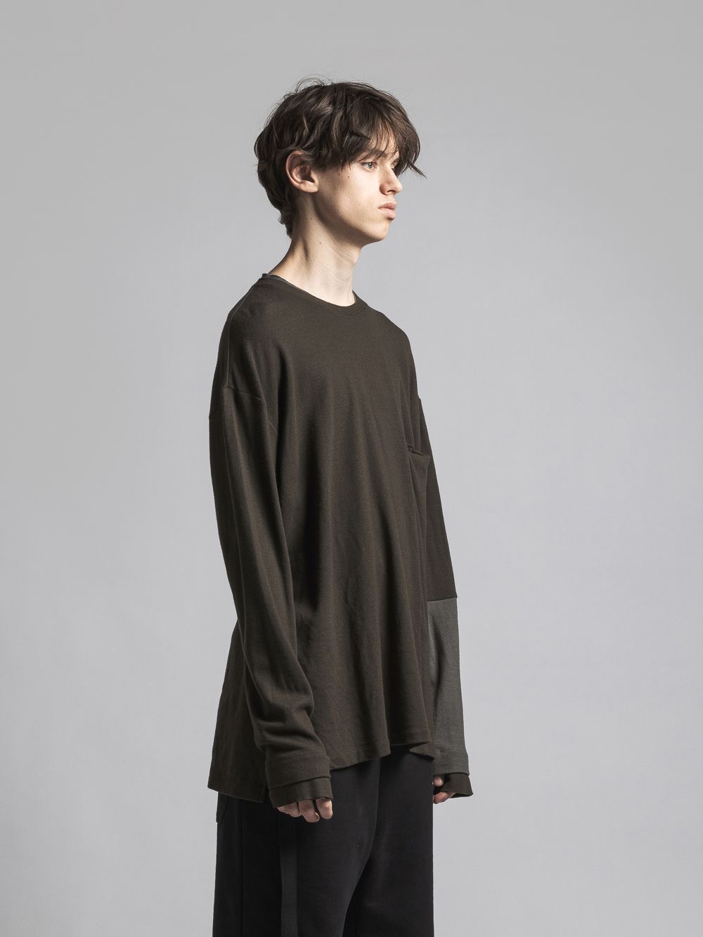 ウールスムースプルオーバー - Wool Smooth Pullover - DARK OD