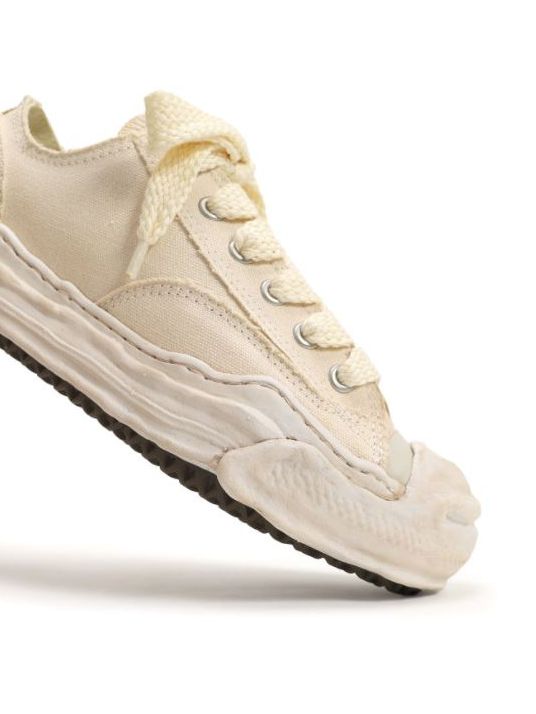 "HANK" OG Sole Over-Dyed Canvas Low-top Sneaker- A08FW719 - WHITE