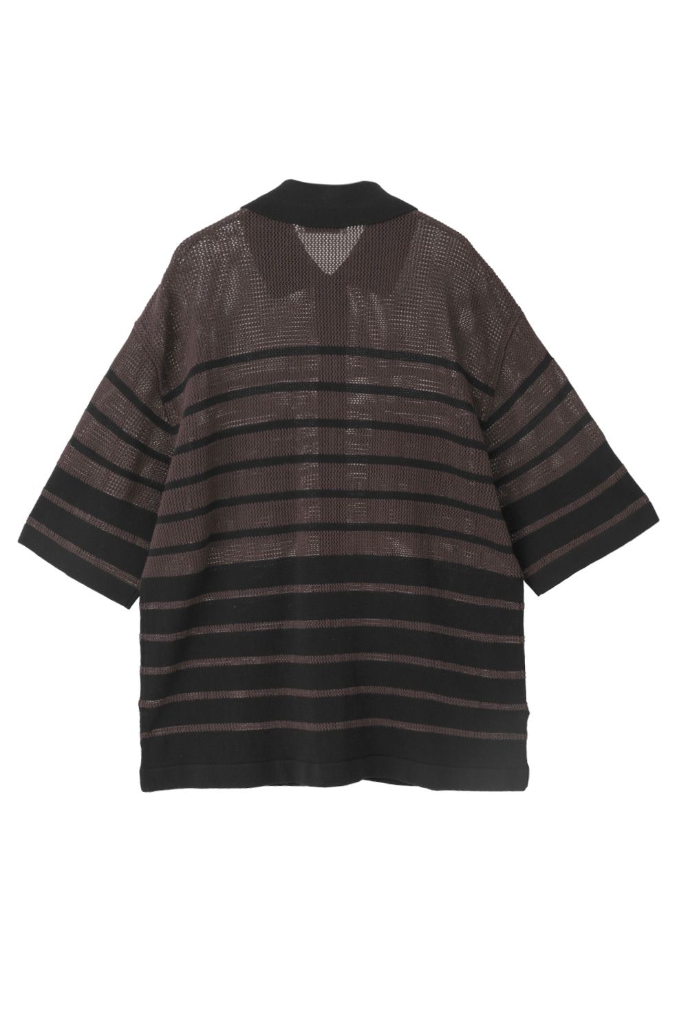 ハーフスリーブオーバーニットシャツ - HALF SLEEVE OVER KNIT SHIRT(BLACK)