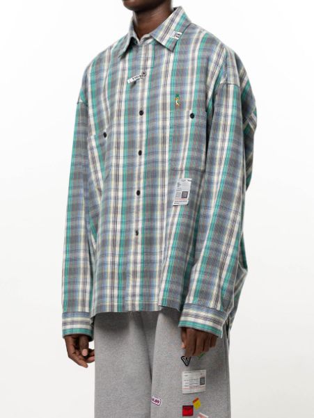 チェック ロングスリーブ シャツ - Check Long Sleeve Shirt (GREEN)