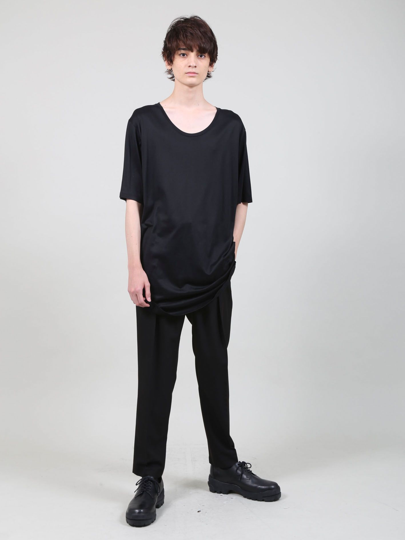 T/Rライトギャバ ツータックパンツ - 2 Tuck Pants - BLACK