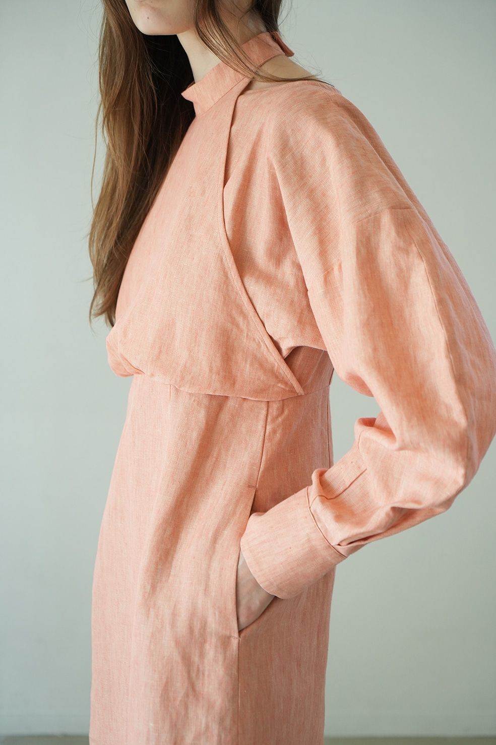 レイヤードワンピース -  HALTER LAYERED ONEPIECE - ORANGE