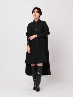 タイプライターシャツワンピース - BLACK