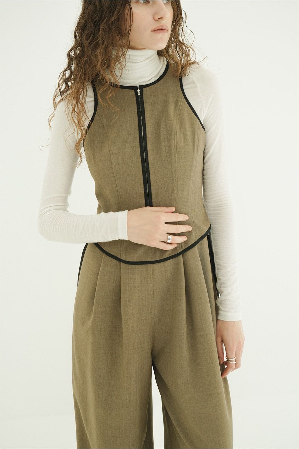 ビスチェレイヤードオールインワン -  BUSTIER LAYERED ALL IN ONE （BROWN）