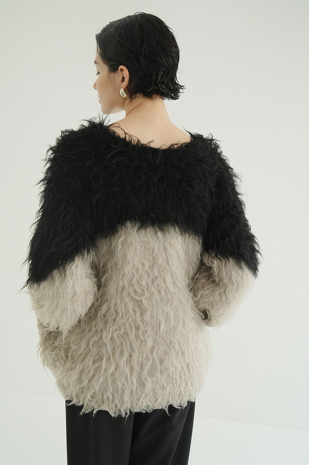 CLANE - シャギーニットカーディガン - BI COLOR SHAGGY KNIT CARDIGAN