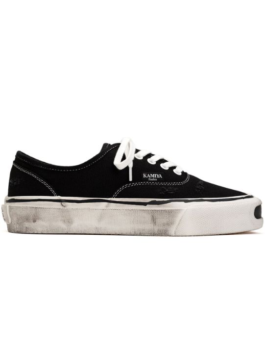 【HERC / ハーク】 ヴァルカナイズ スニーカー - Distressed Sneaker  - BLACK - G13FW702
