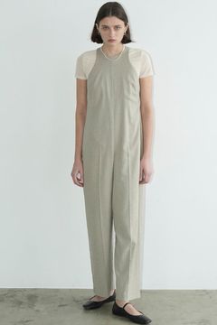 キャミワンピース -  CORSET WAIST CAMISOLE ONEPIECE - BEIGE