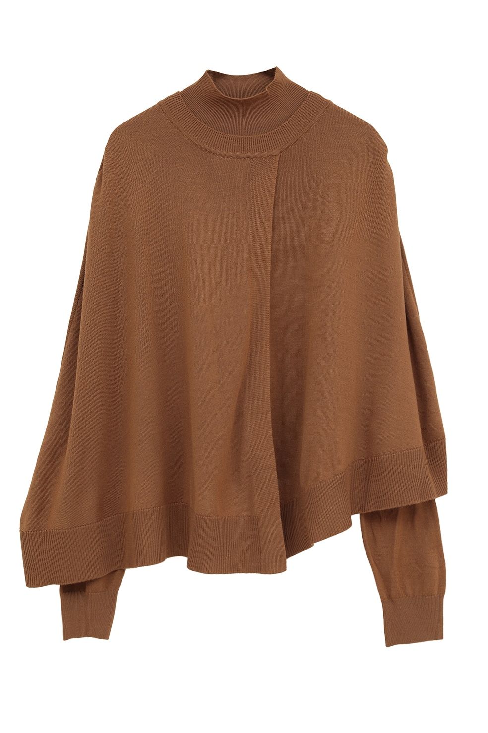ケープ + ニットトップス - CAPE SET KNIT TOPS (CAMEL)