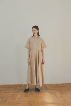 ワイドベルトマキシワンピース - WIDE BELT MAXI ONE PIECE - BEIGE