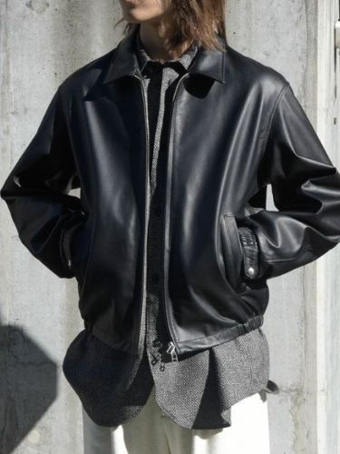 【26SS】レザードリズラーブルゾン -  LEATHER DRIZZLER JACKET - BLACK