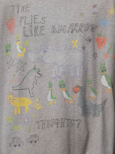 キッズドゥードゥルプリントTシャツ - Kids Doodle Printed T-shirt （GRAY)