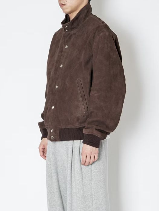 ゴートレザースウェードブルゾン - SUEDE BOMBER JACEKT (BROWN)