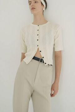 ファイスリブ ニット カーディガン - W FACE RIB KNIT CARDIGAN - IVORY