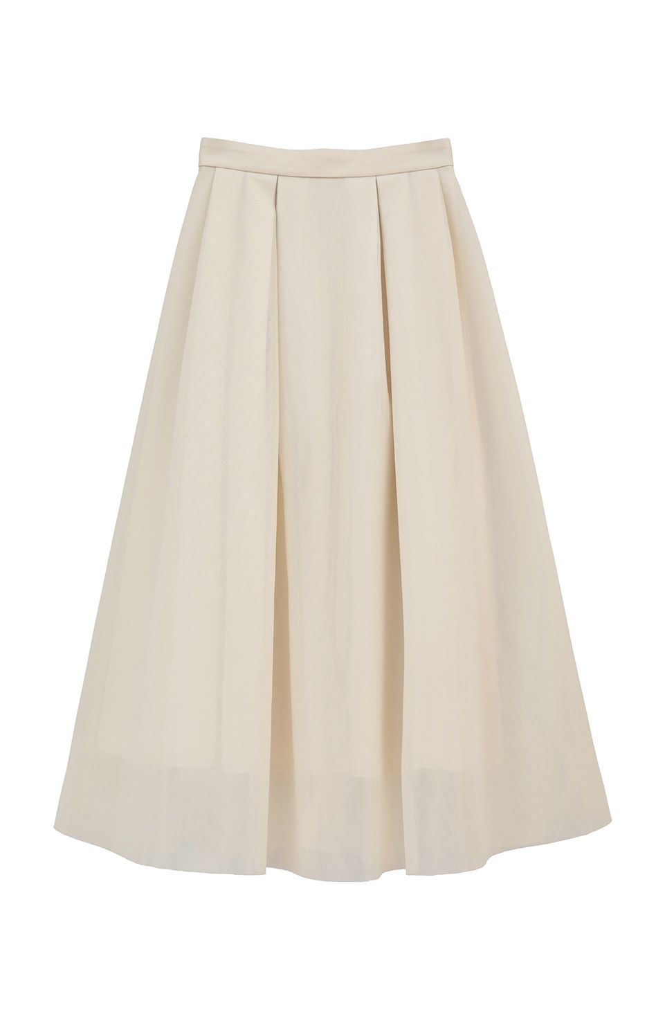 ボリューム フレア スカート - ベージュ - SHEER RUSSELL VOLUME FLARE SKIRT