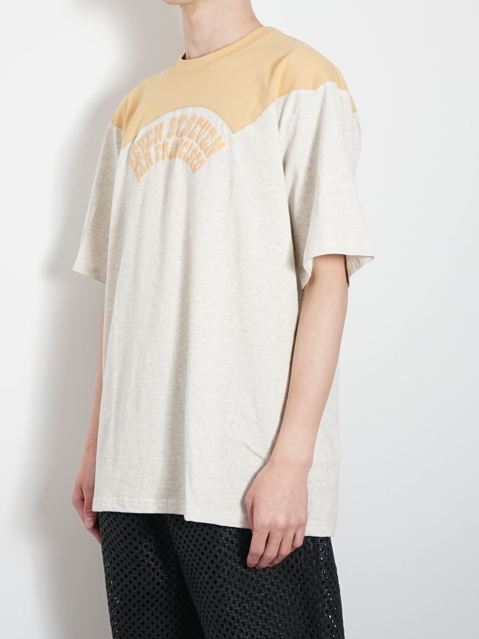 カレッジTシャツ - BEIGE - WESTERN YOKE PRINT TEE