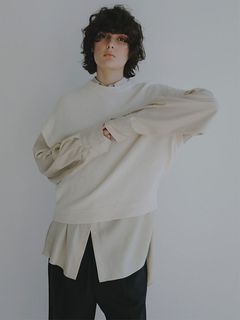 ウールカシミヤスリーブレスニットプルオーバー (WHITE)