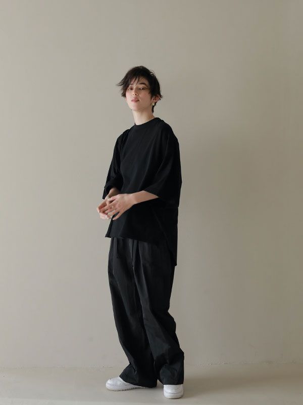モックネックBigTee - BLACK
