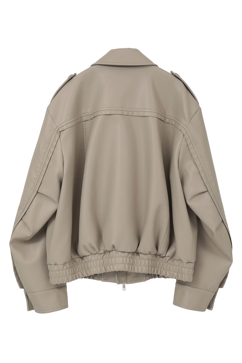 バルキーラインシングルレザージャケット - BULKY LINE SINGLE LEATHER JACKET (MOSS GREEN)