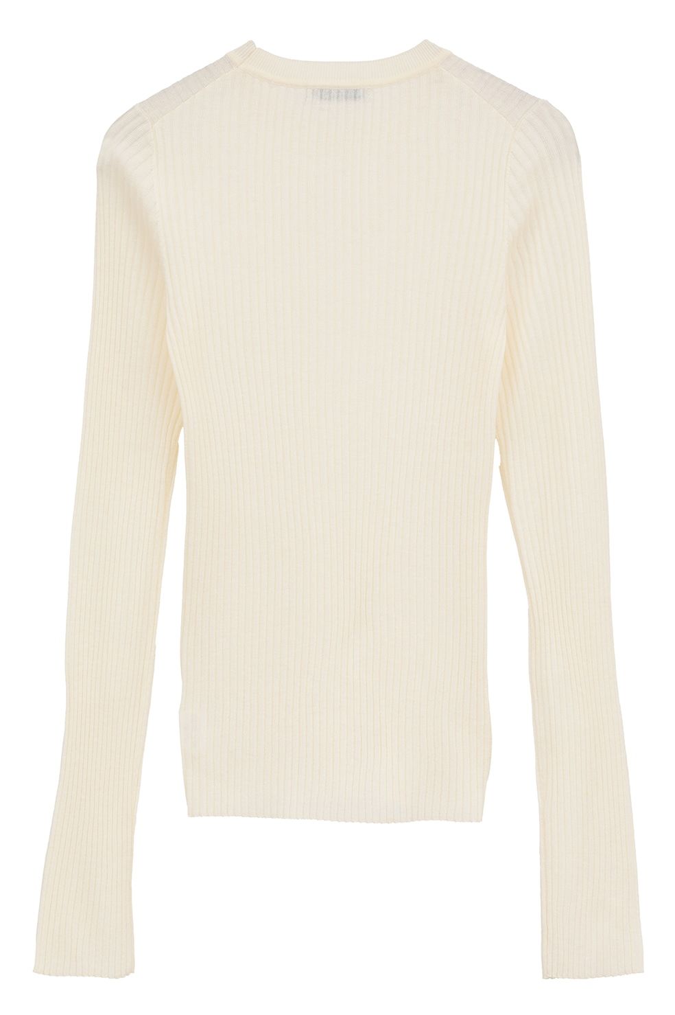 シアーリブニットカットソー | SHEER RIB KNIT TOPS （IVORY)
